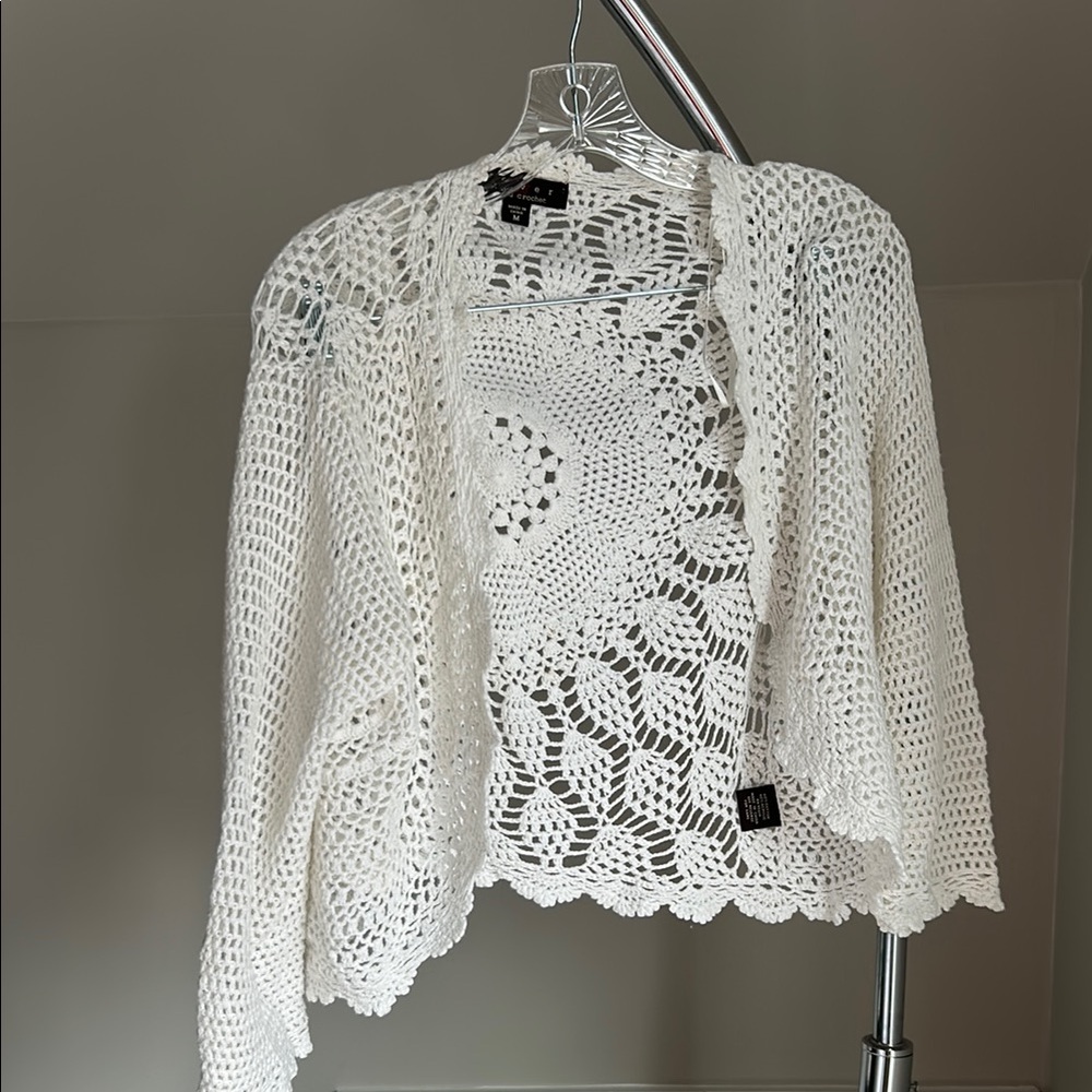 White Crochet Sweater
